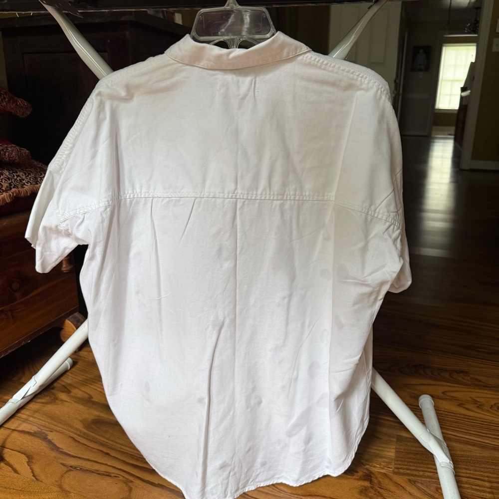Madewell White Cotton Courier Shirt Sz M - Picture 5 of 11